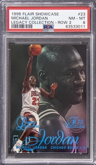 1996/97 Flair Showcase Legacy Collection Row 2 #23 Michael Jordan (#056/150) - PSA NM-MT 8